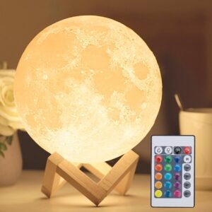 16-Color Lamp With Stand And Remote, Moon Lamp, LED Night Light With Dock, Creative Moon Light Uniq